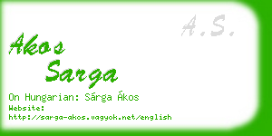 akos sarga business card