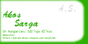 akos sarga business card